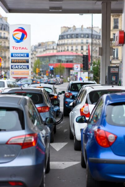 fil attente station essence